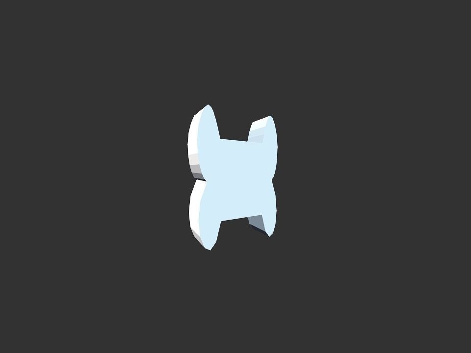 Bone shape 3D print model_10