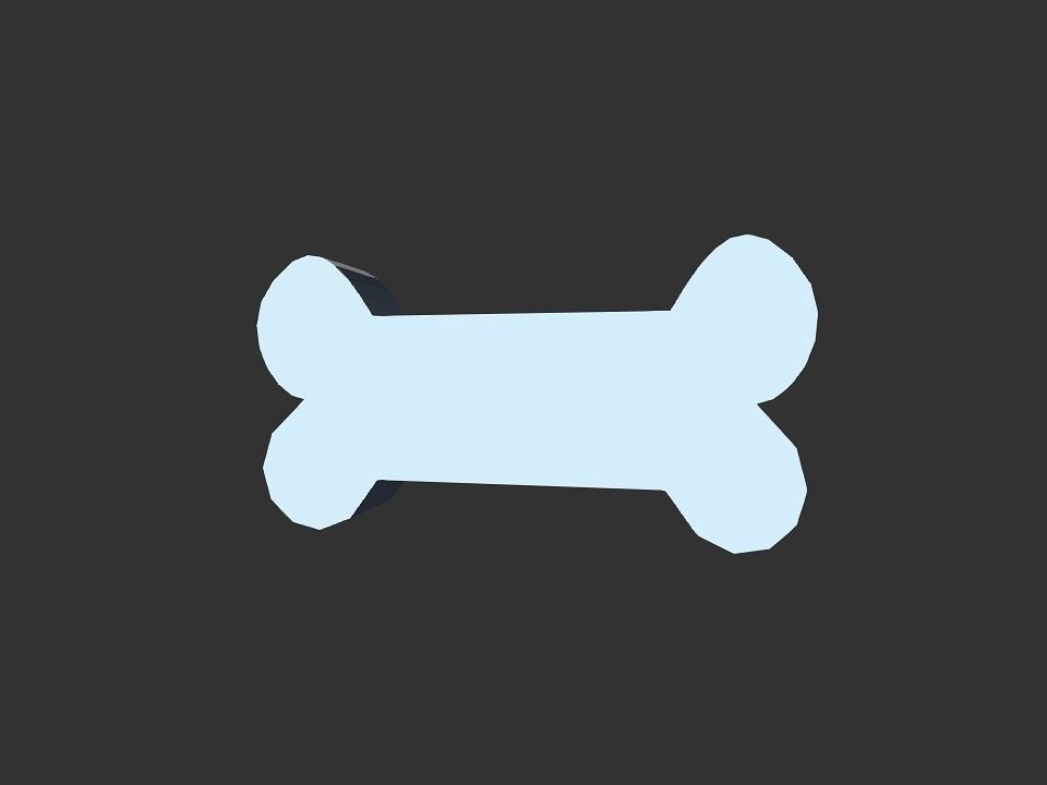 Bone shape 3D print model_3