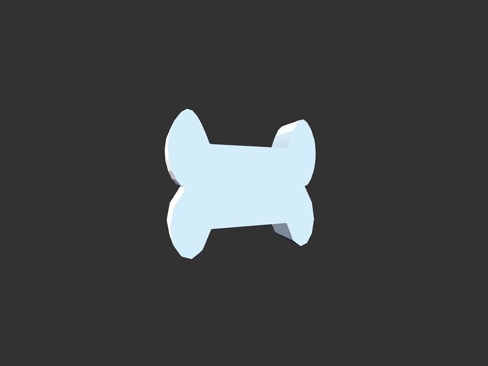 Bone shape 3D print model_9