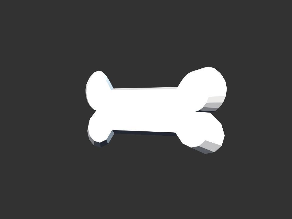 Bone shape 3D print model_18