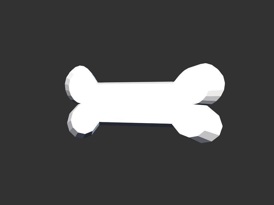 Bone shape 3D print model_19
