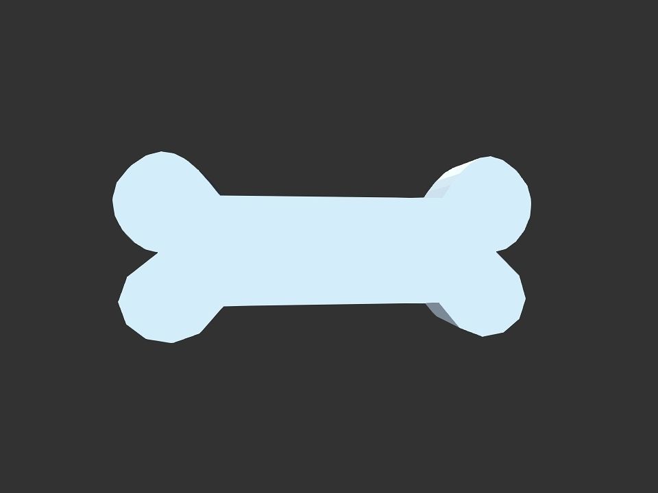 Bone shape 3D print model_6