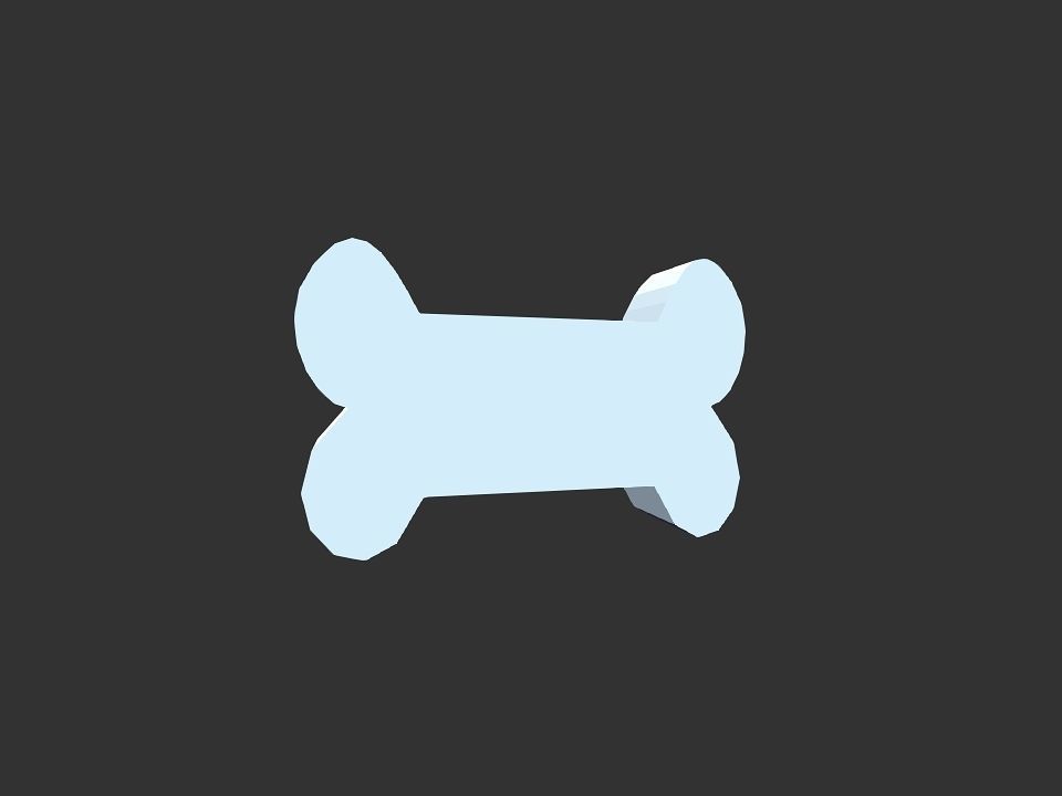 Bone shape 3D print model_8