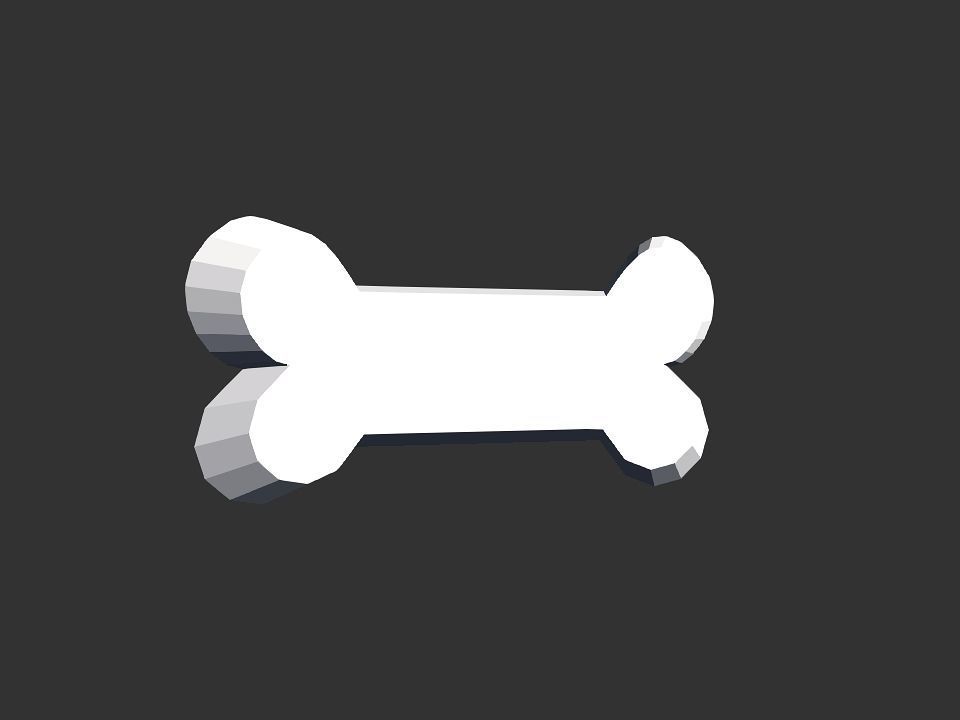 Bone shape 3D print model_12