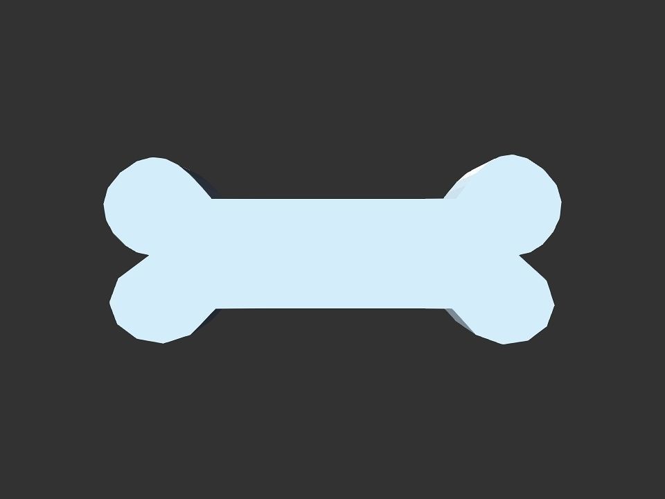 Bone shape 3D print model_5