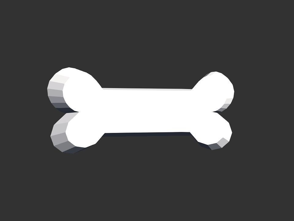 Bone shape 3D print model_1