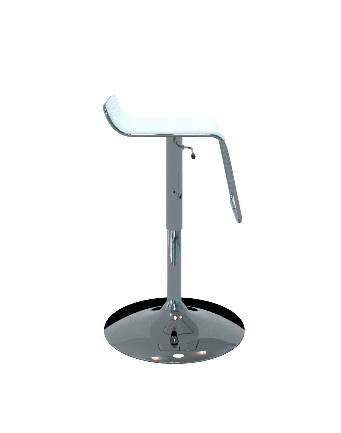 Chair - Bar Stool Chrome and White Design 3D model_5