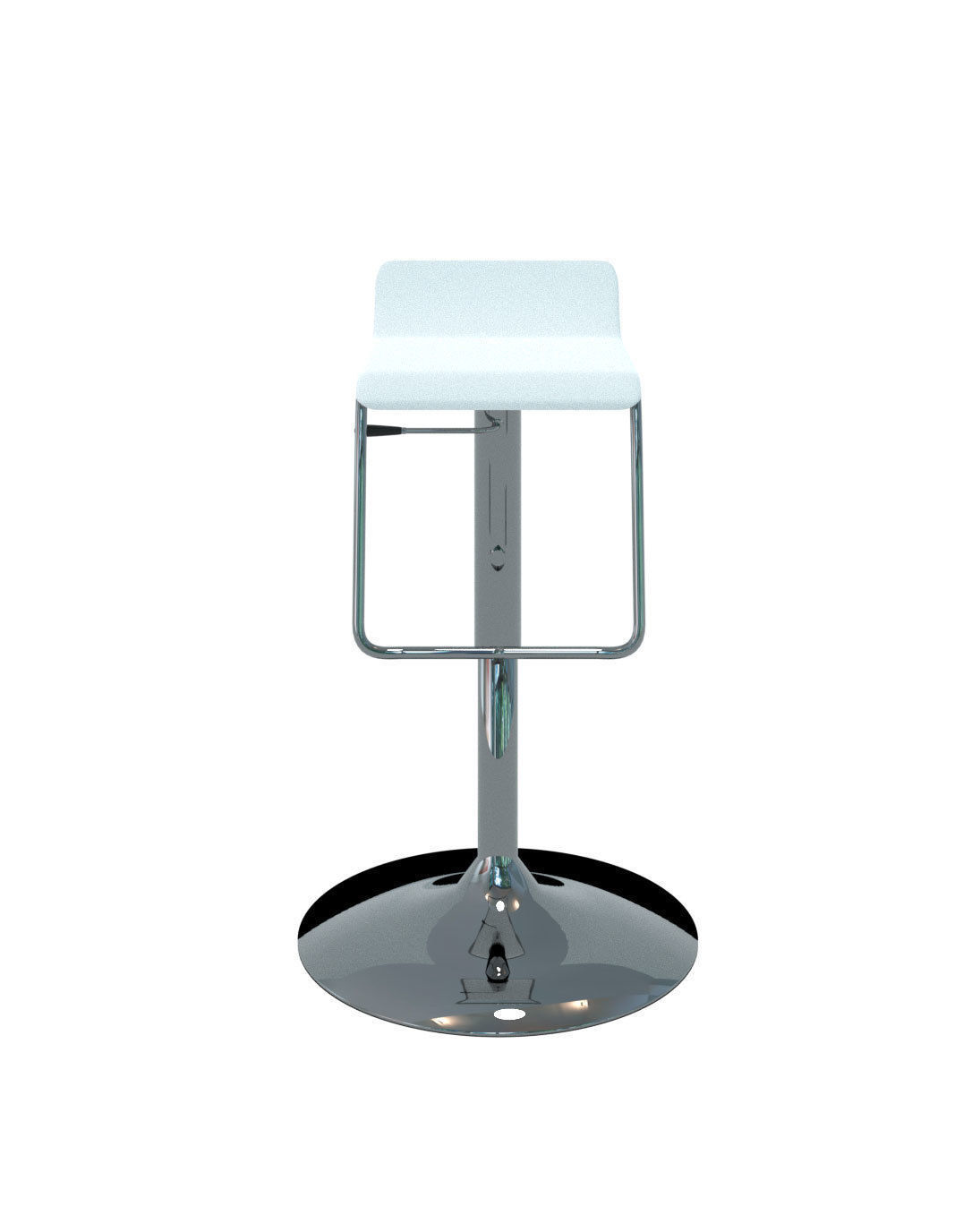 Chair - Bar Stool Chrome and White Design 3D model_4
