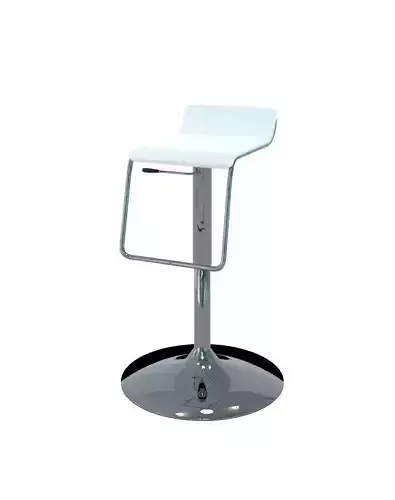 Chair - Bar Stool Chrome and White Design 3D model