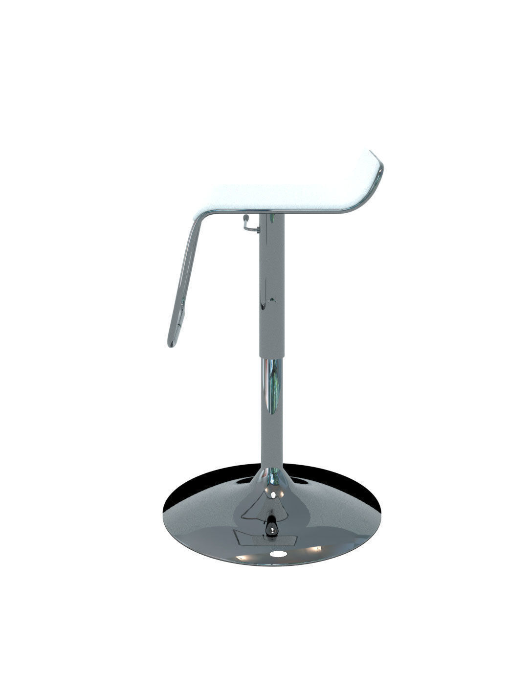 Chair - Bar Stool Chrome and White Design 3D model_2