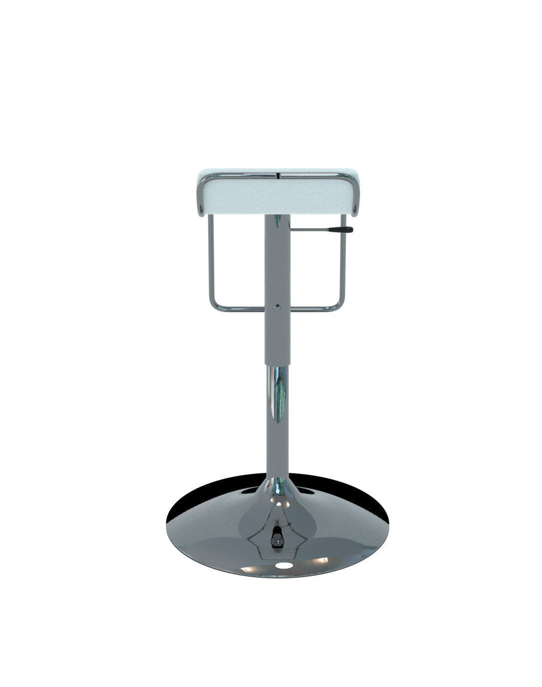 Chair - Bar Stool Chrome and White Design 3D model_3