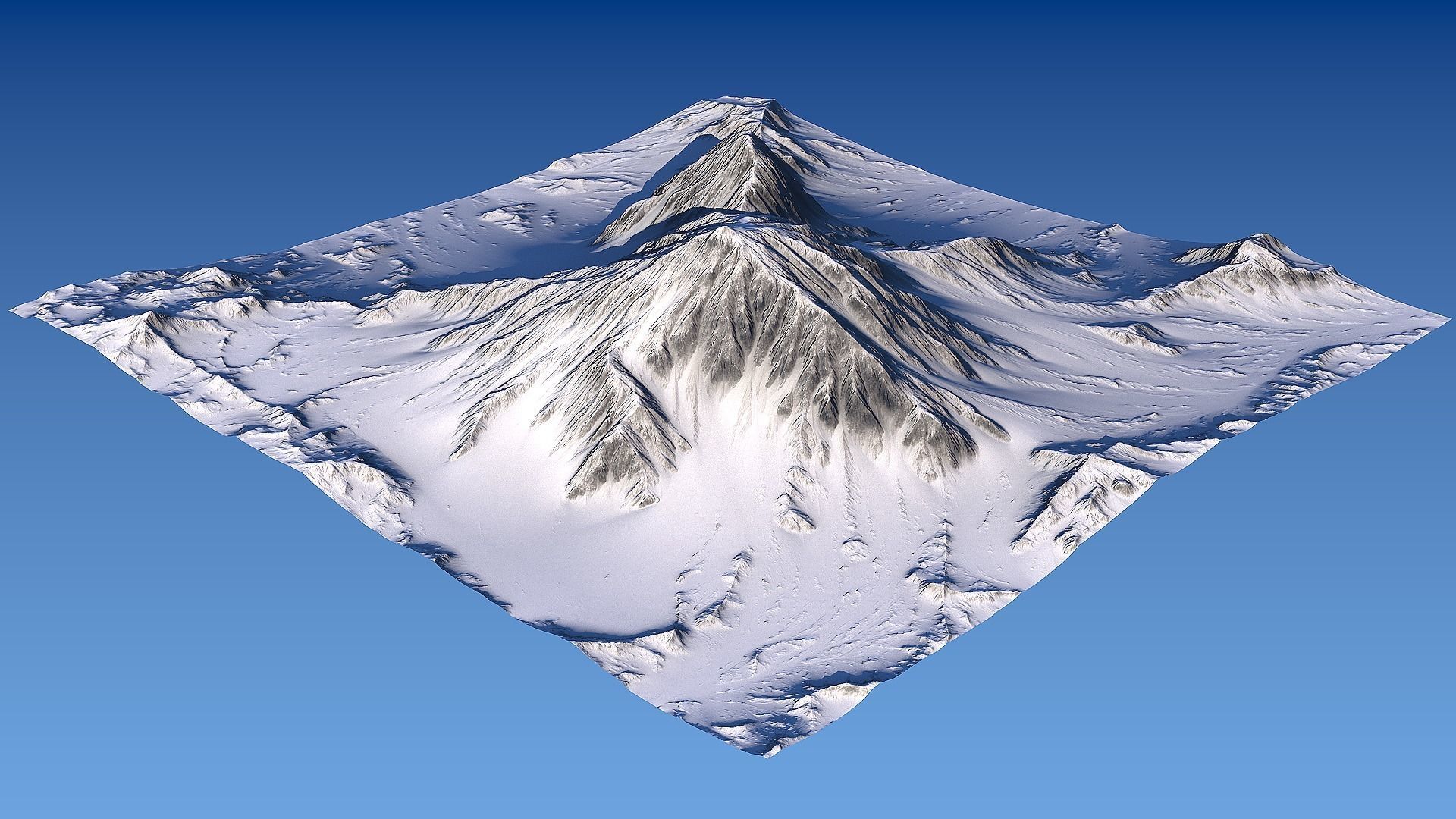 Snowy Mountain Low-poly 3D model_8