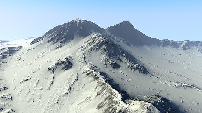Snowy Mountain Low-poly 3D model