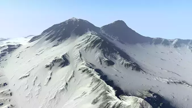 Snowy Mountain Low-poly 3D model