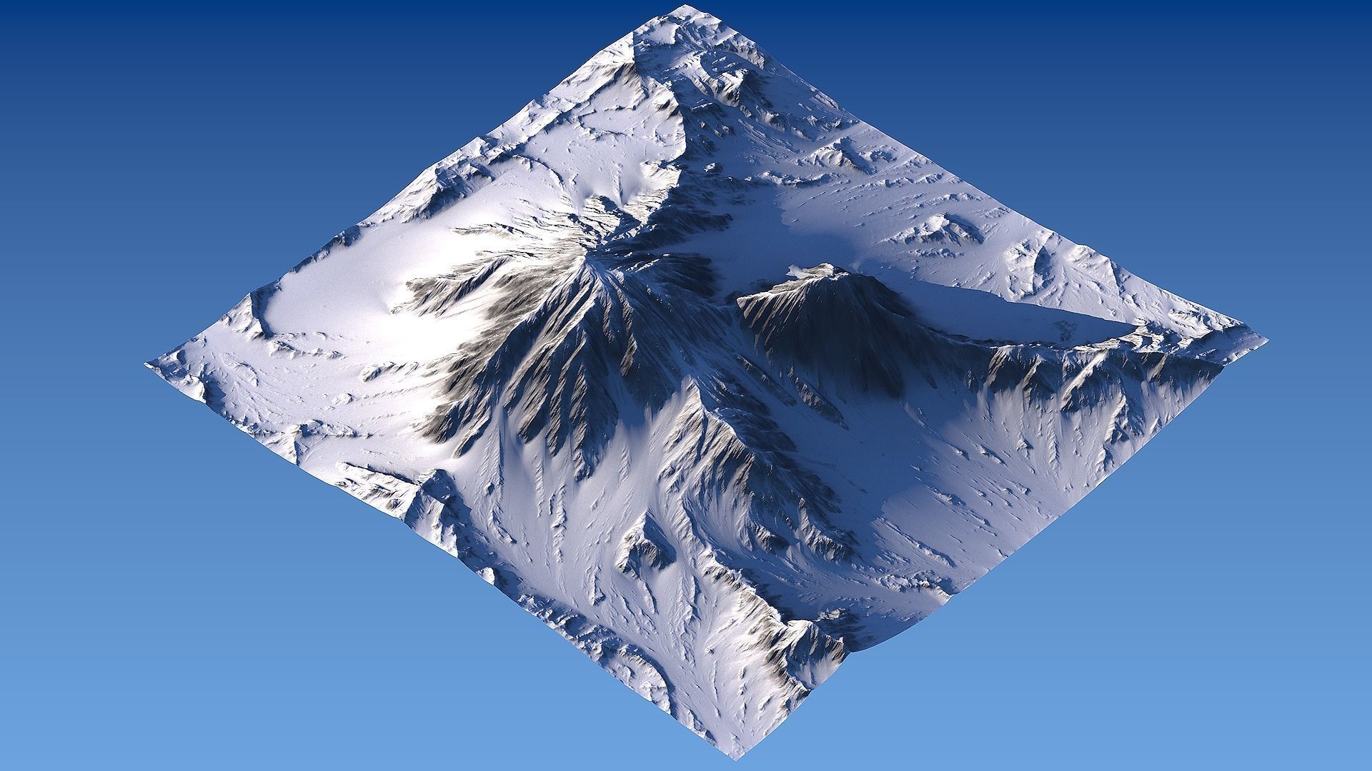 Snowy Mountain Low-poly 3D model_11
