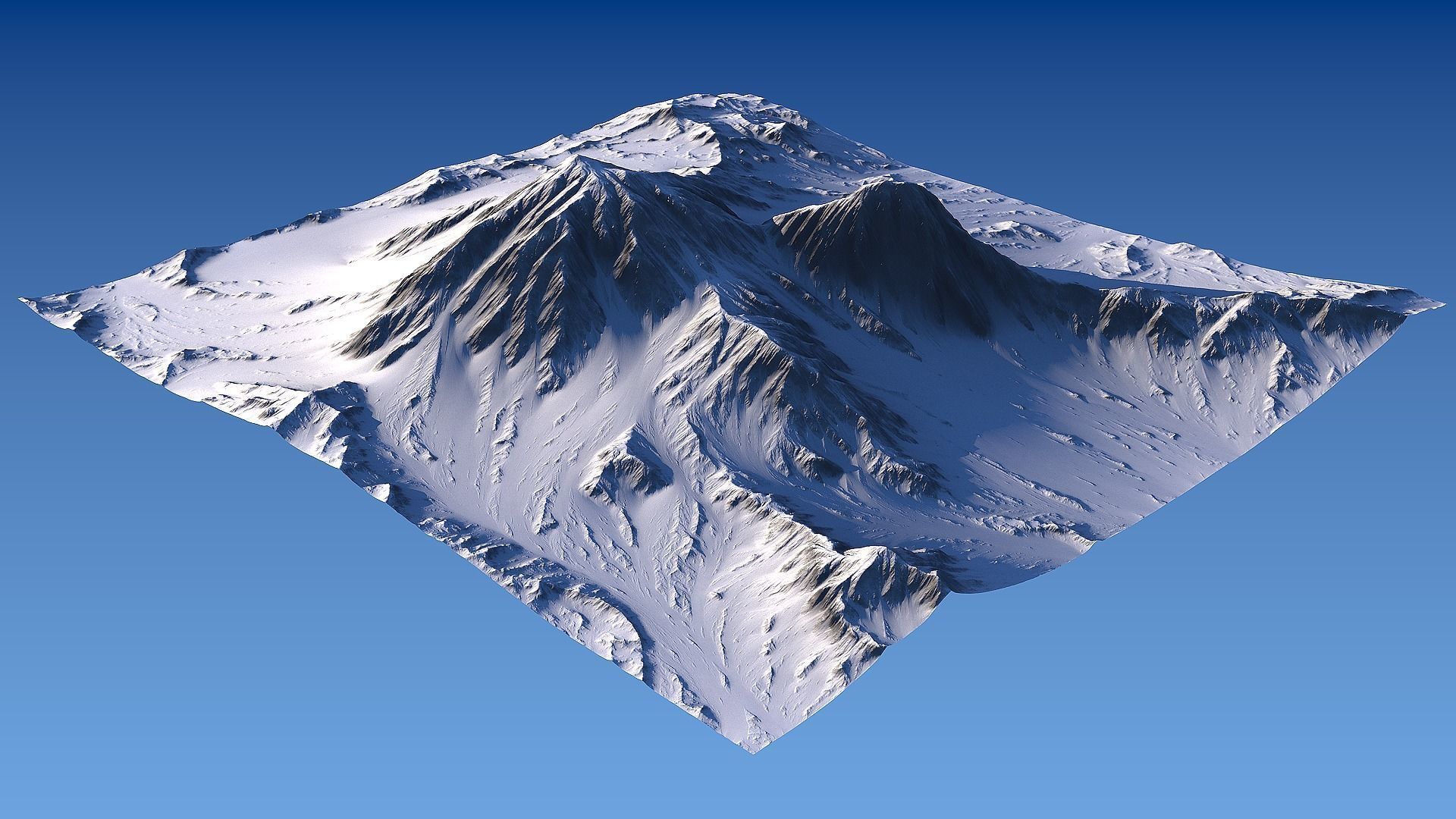 Snowy Mountain Low-poly 3D model_9