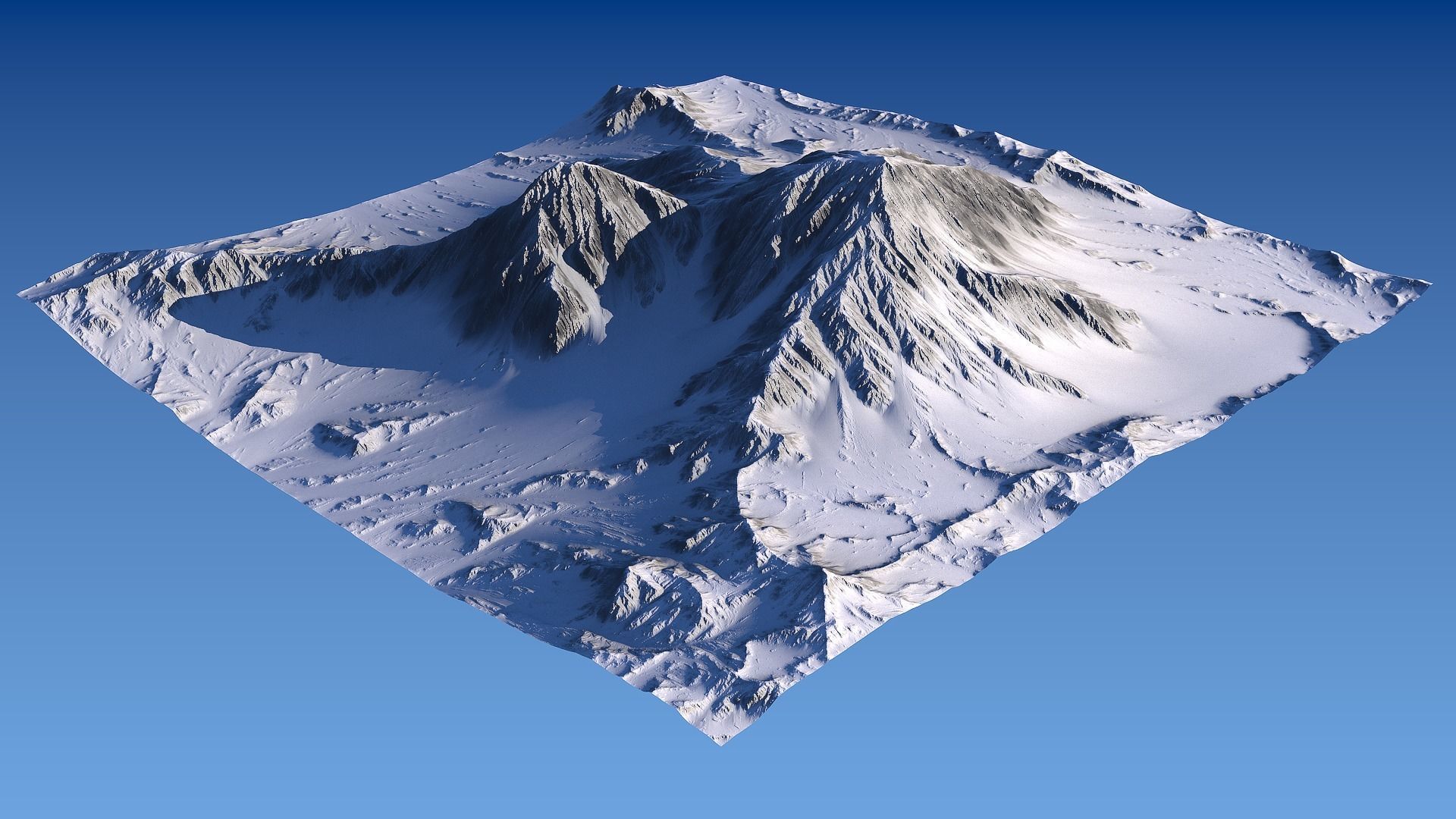 Snowy Mountain Low-poly 3D model_7