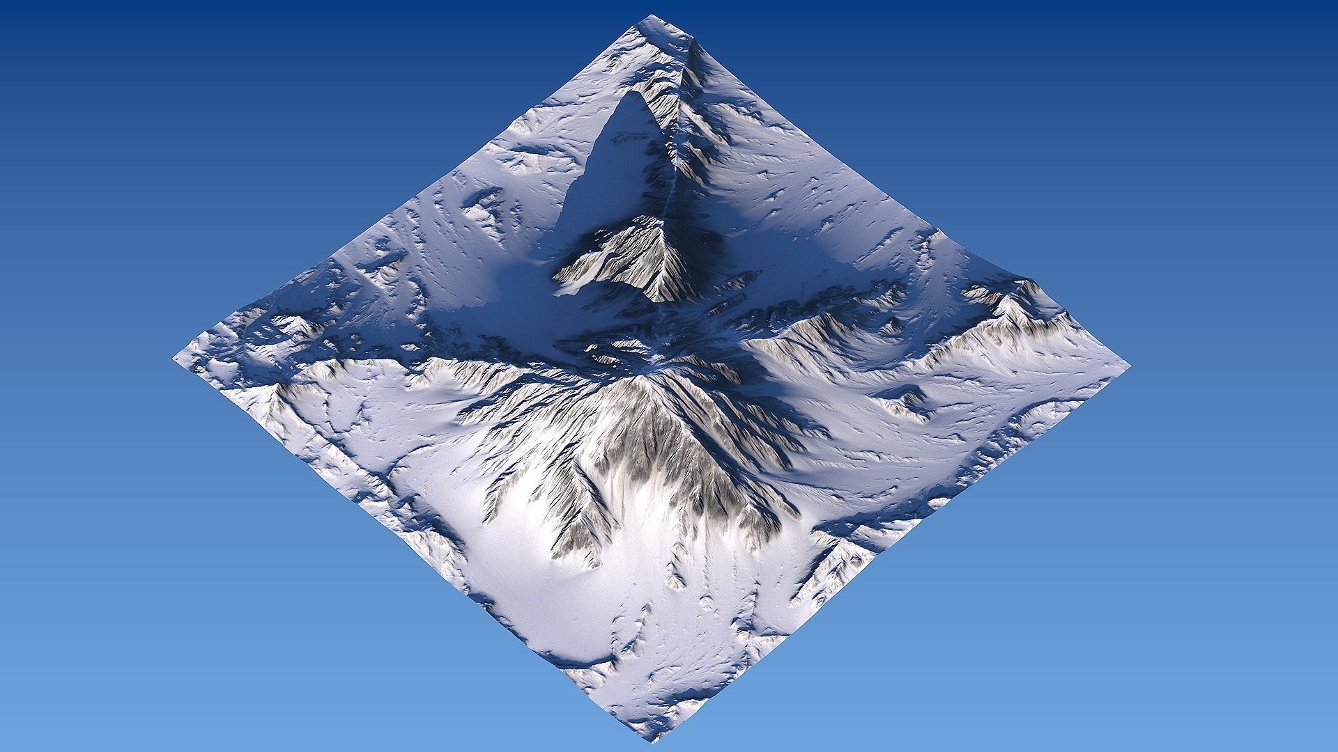 Snowy Mountain Low-poly 3D model_13