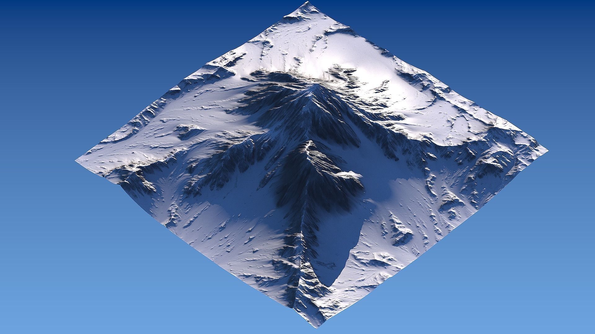 Snowy Mountain Low-poly 3D model_12