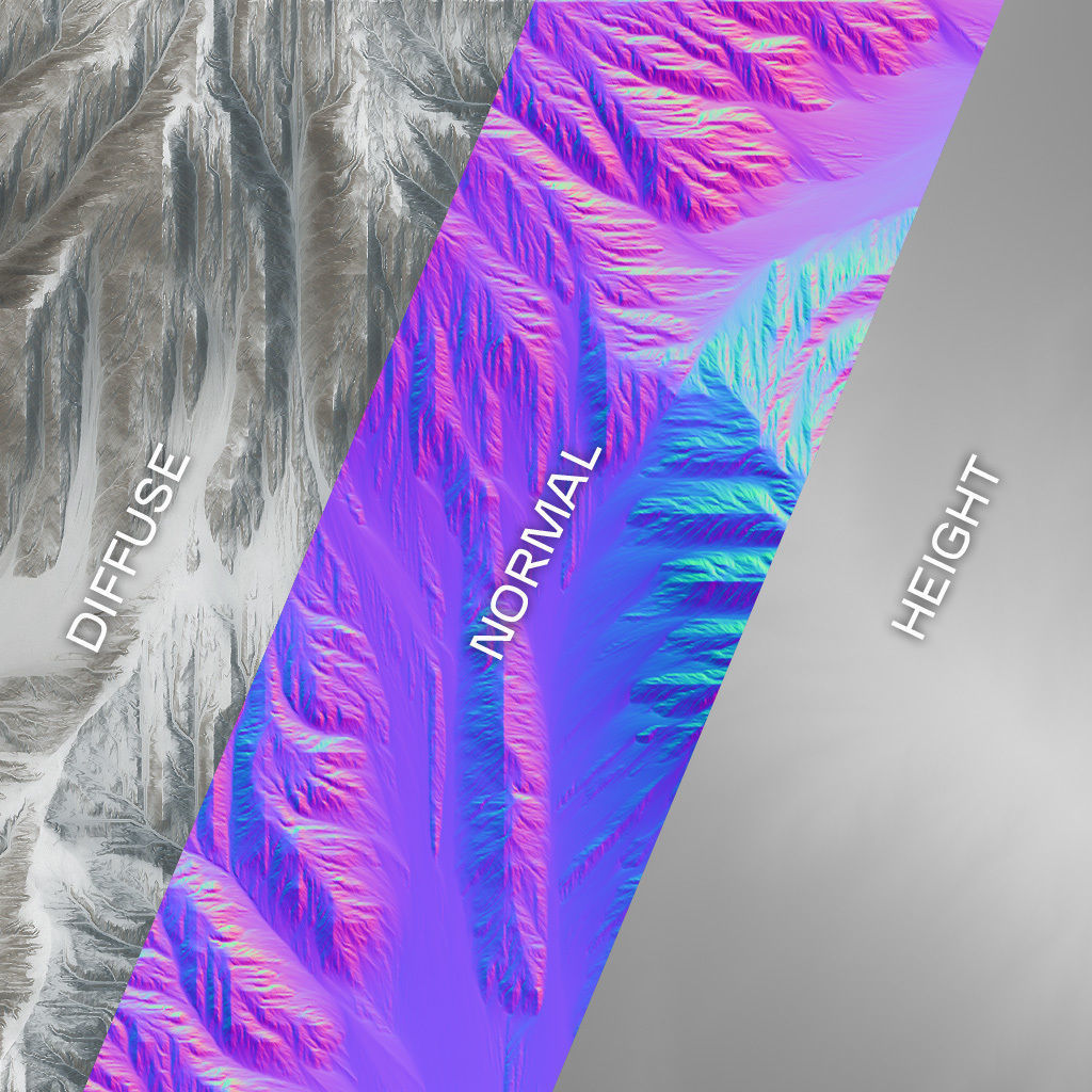 Snowy Mountain Low-poly 3D model_6
