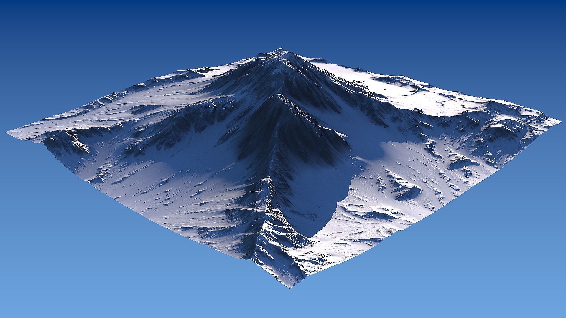 Snowy Mountain Low-poly 3D model_10
