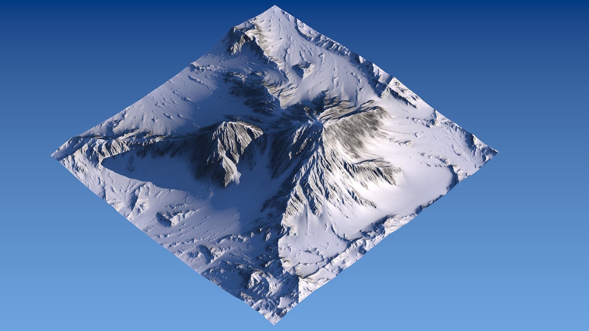 Snowy Mountain Low-poly 3D model_14