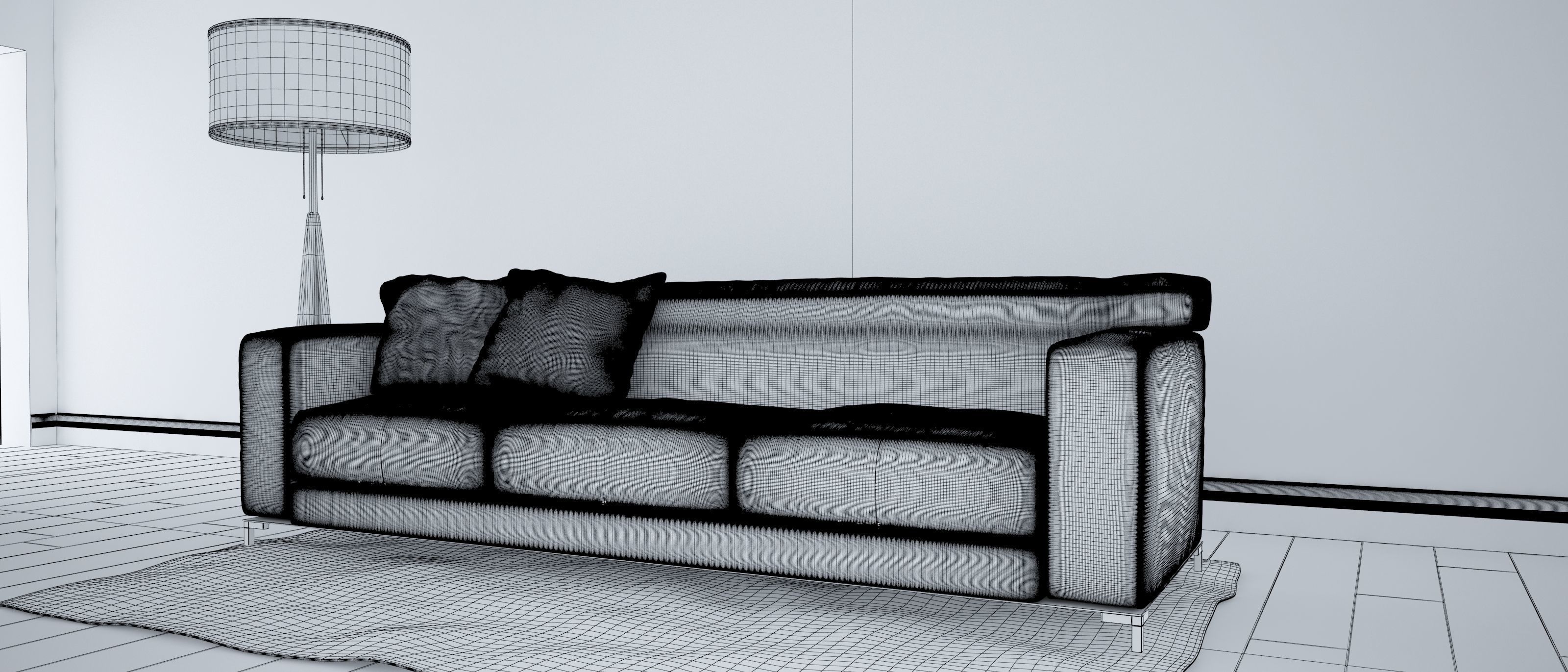 Sofa set - Interior Furniture 03 3D model_3