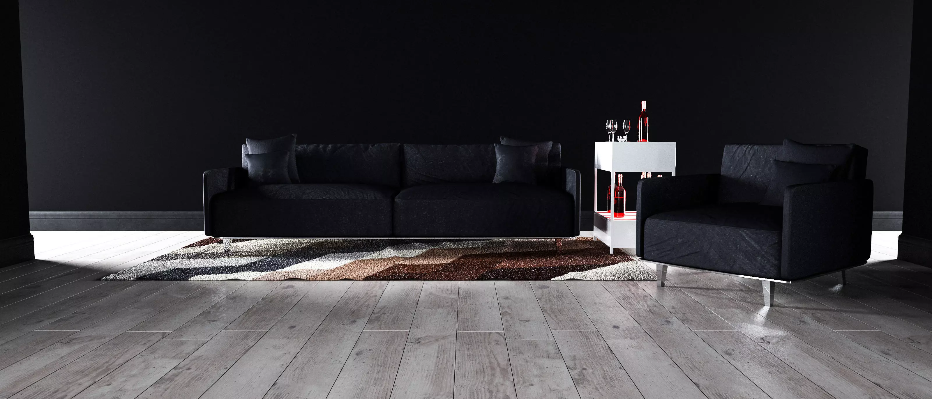 Sofa set - Interior Furniture 05 3D model_0