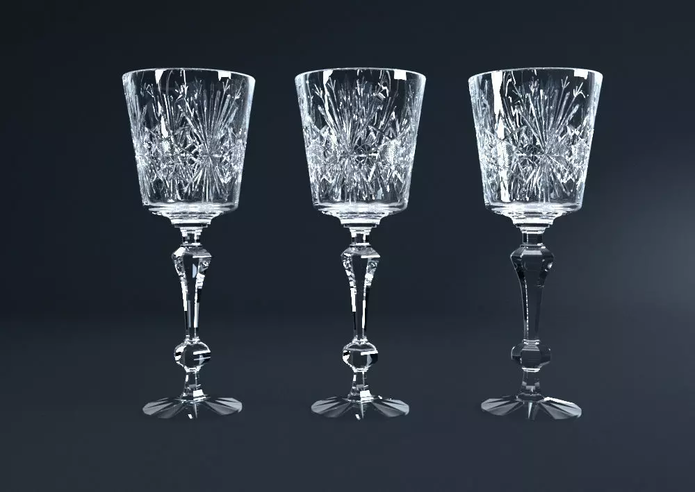 Crystal Glass 3D model_0