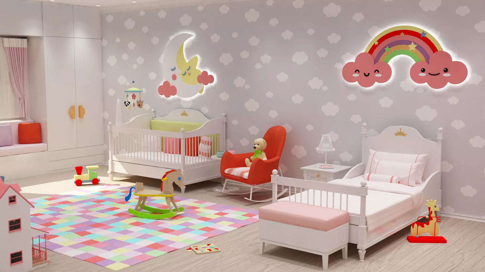 girls bedroom 3D model