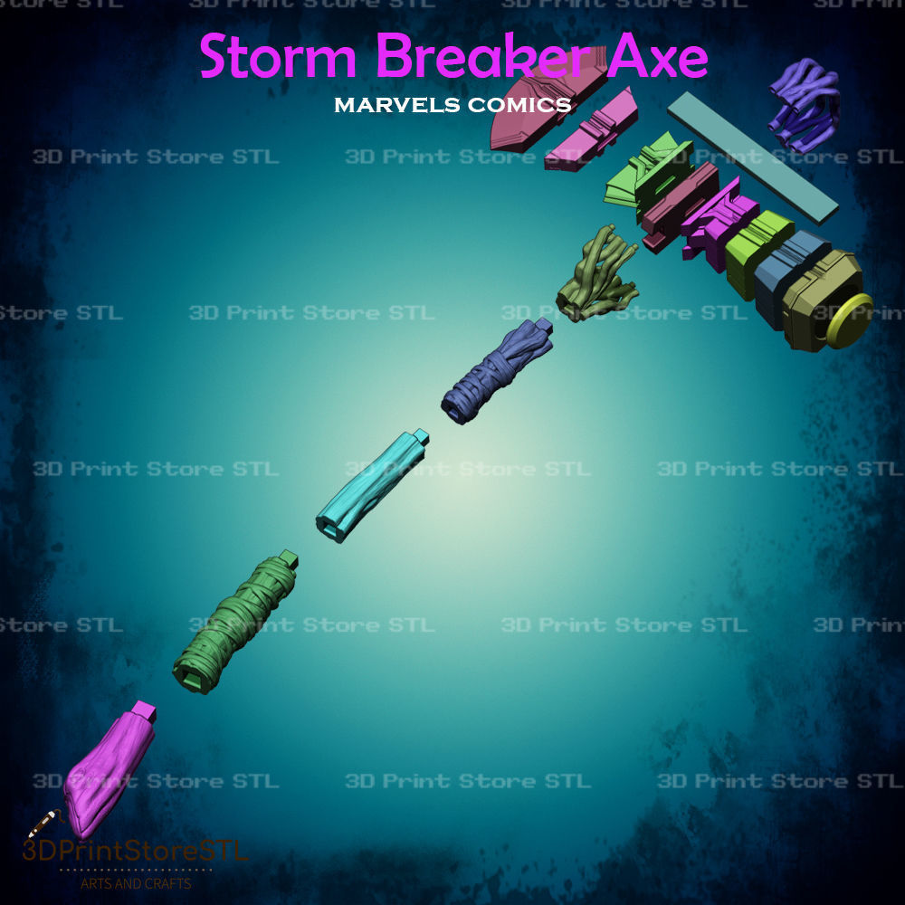 Storm Breaker Cosplay Marvels Comics - STL File 3D print model_3