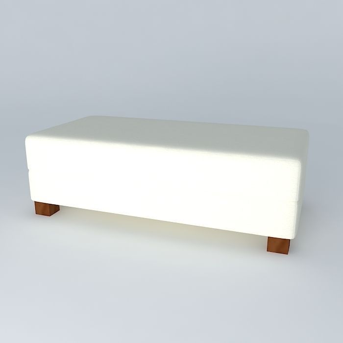 Recamier ottoman with wooden legs Free 3D model_1