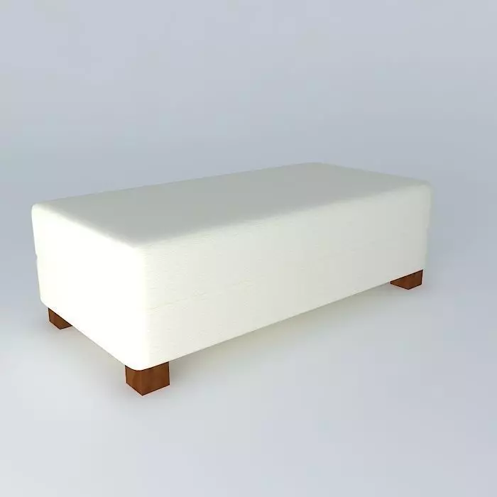 Recamier ottoman with wooden legs Free 3D model_0