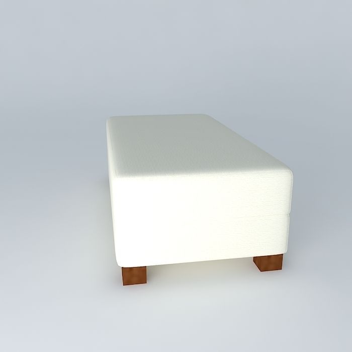 Recamier ottoman with wooden legs Free 3D model_2