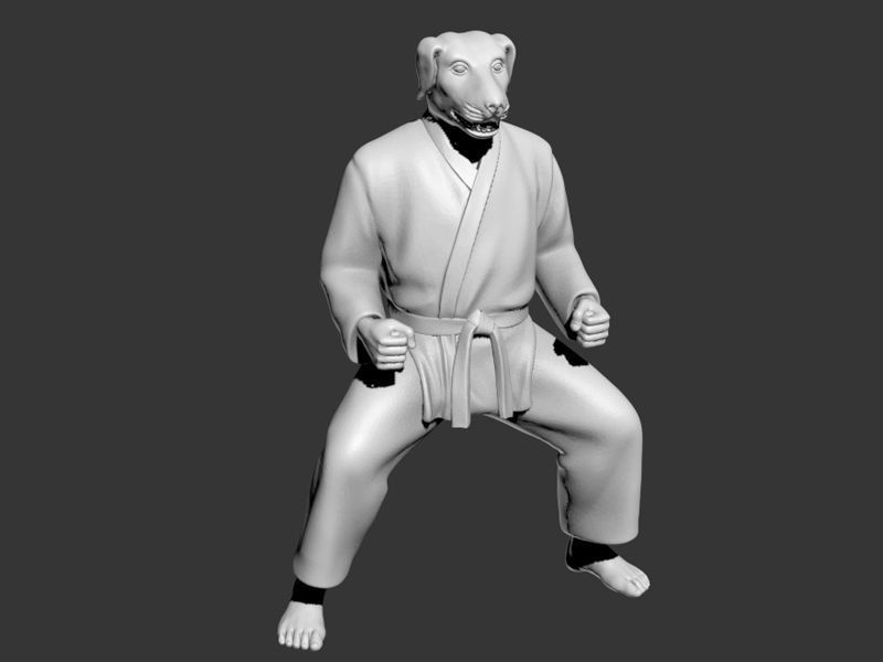 Dog Kiba Dachi Stance 3D print model_6