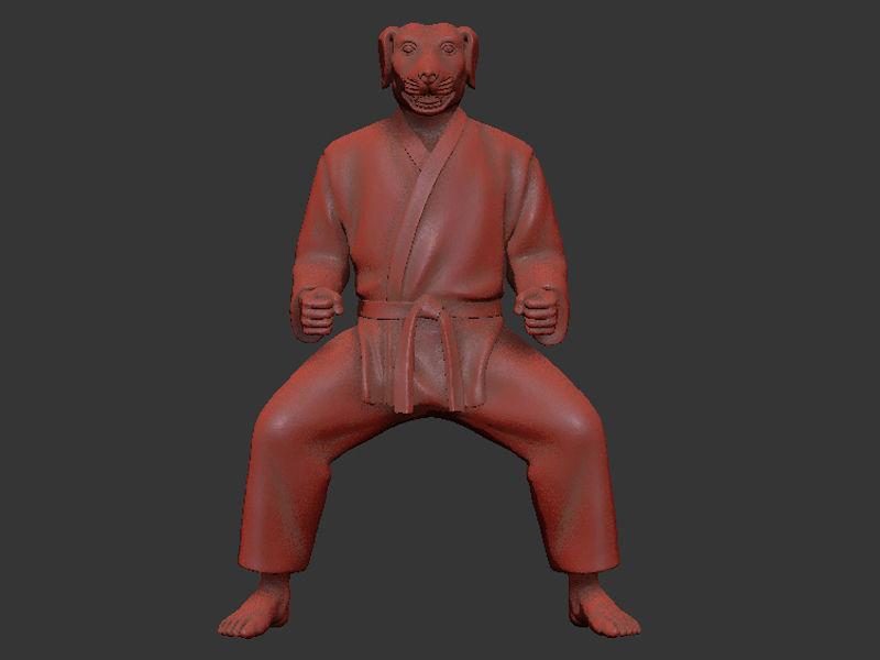 Dog Kiba Dachi Stance 3D print model_7