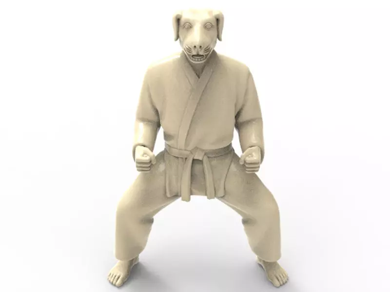 Dog Kiba Dachi Stance 3D print model_0
