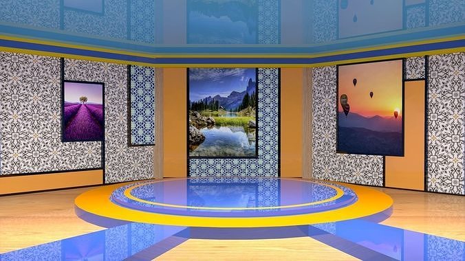 Virtual Set tv studio 3D model
