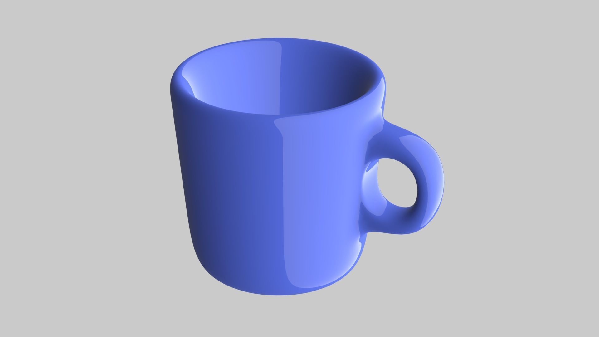 blue cup Low-poly 3D model_1