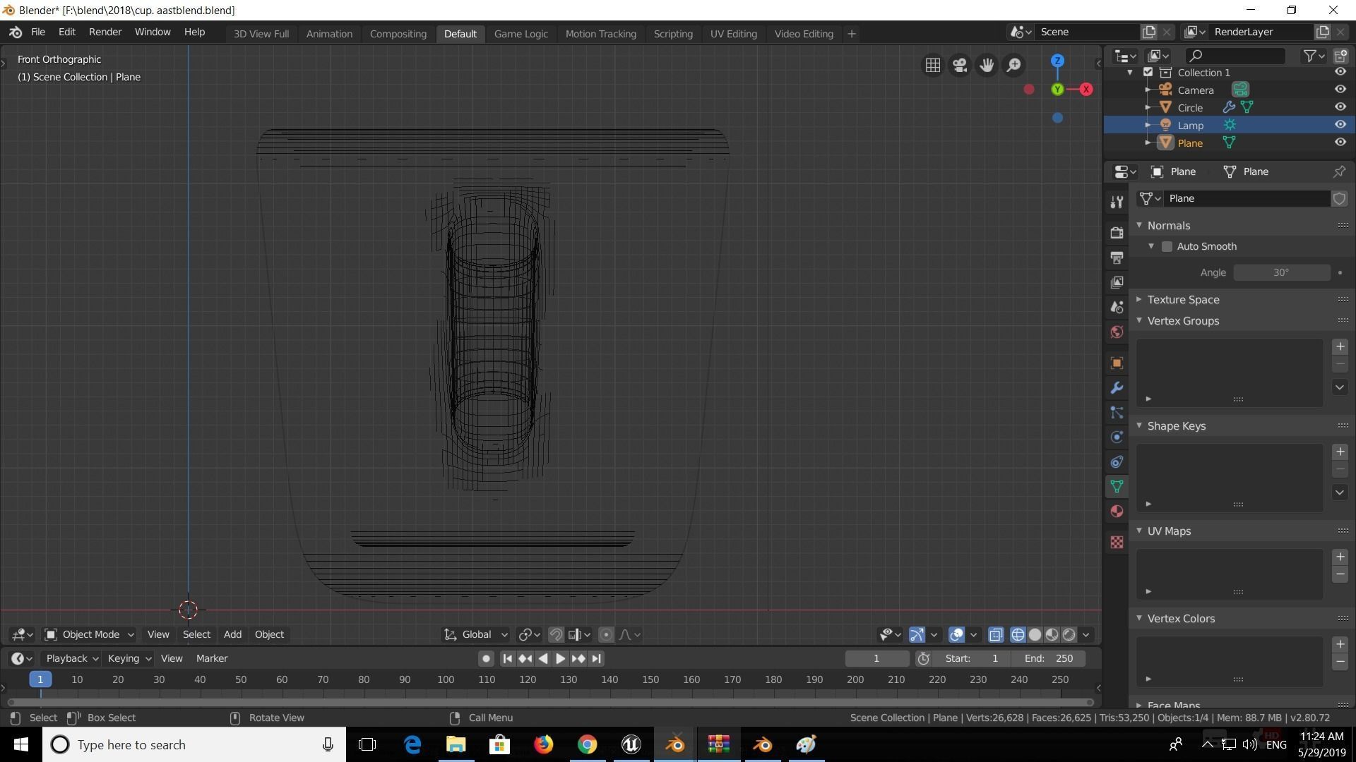 blue cup Low-poly 3D model_9