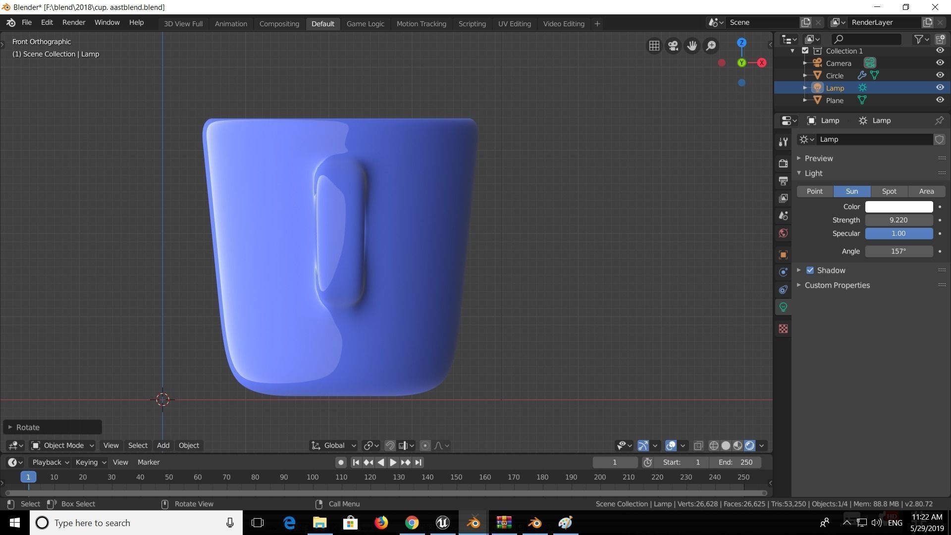 blue cup Low-poly 3D model_4