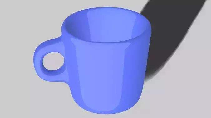 blue cup Low-poly 3D model