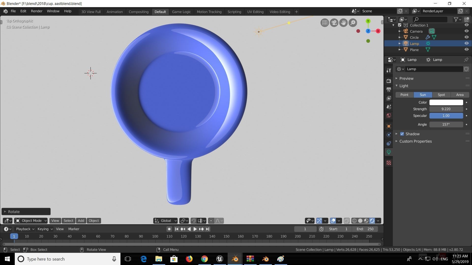 blue cup Low-poly 3D model_5