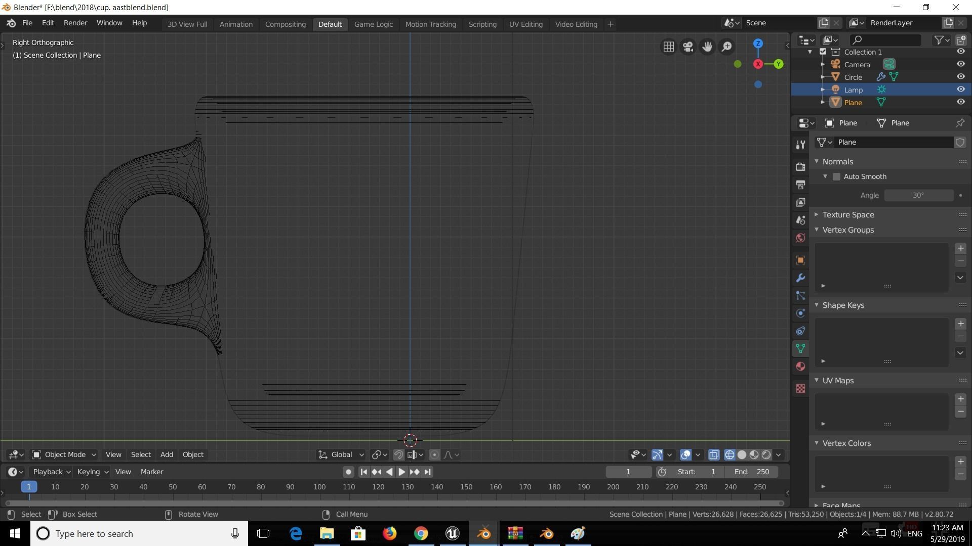 blue cup Low-poly 3D model_8