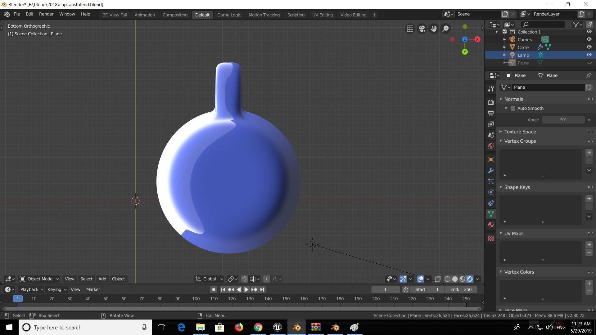 blue cup Low-poly 3D model_6