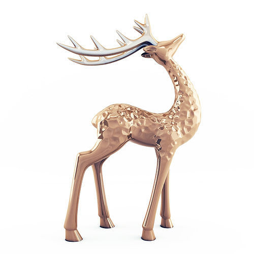 Deer statuette Low-poly 3D model