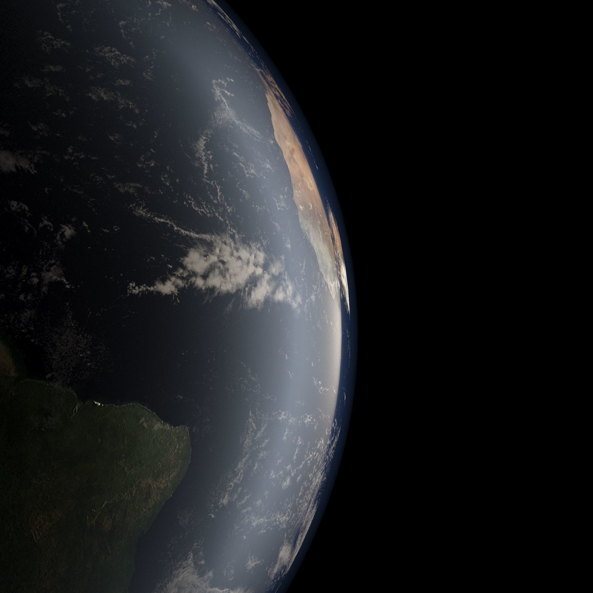 EARTH from space - Low-poly 3D model_16