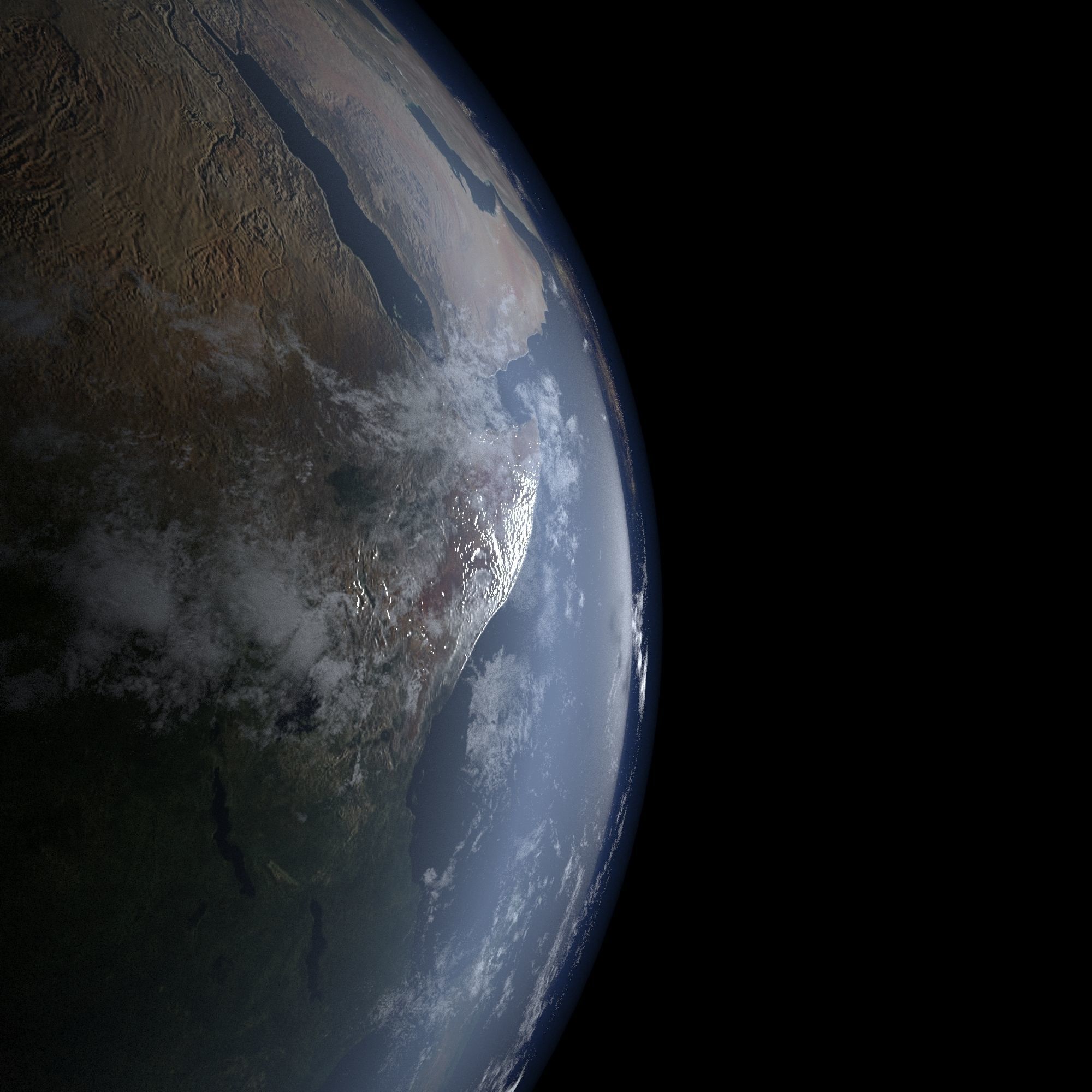 EARTH from space - Low-poly 3D model_19