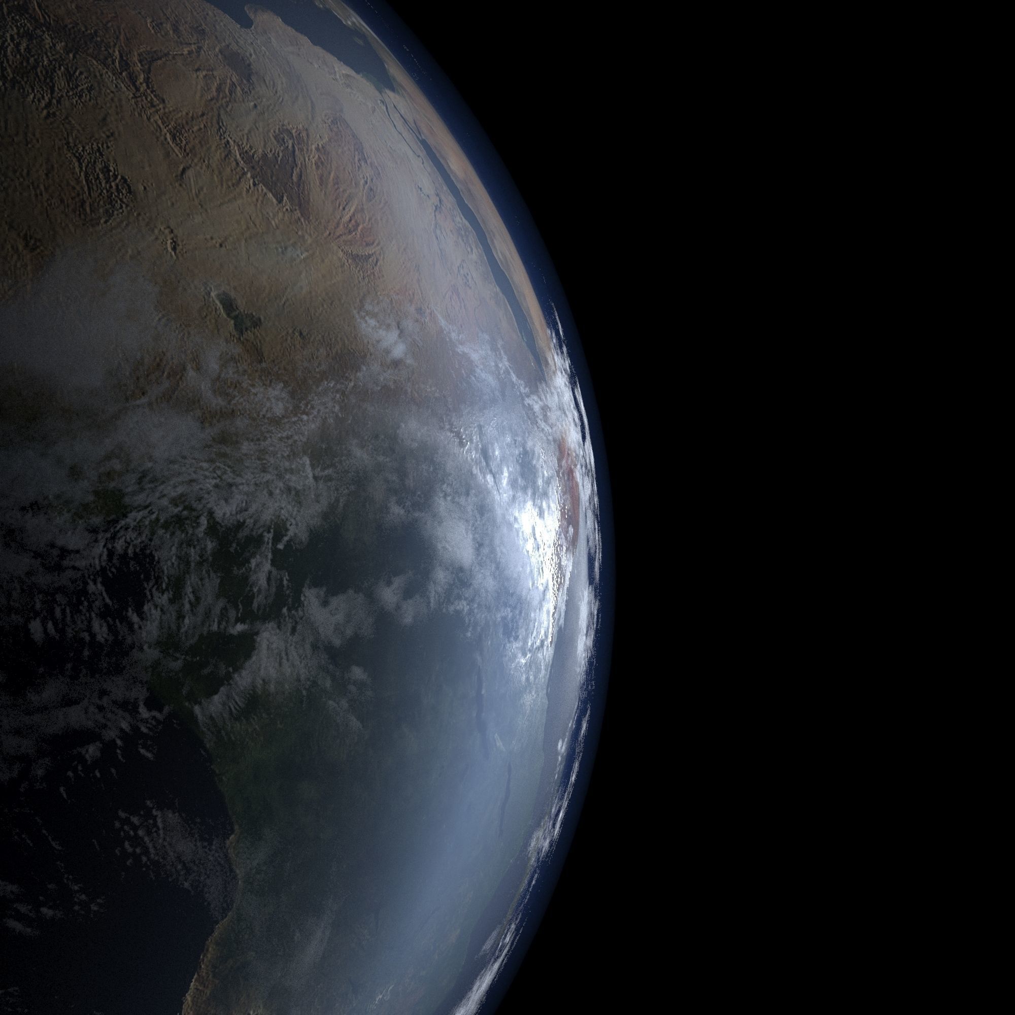 EARTH from space - Low-poly 3D model_21