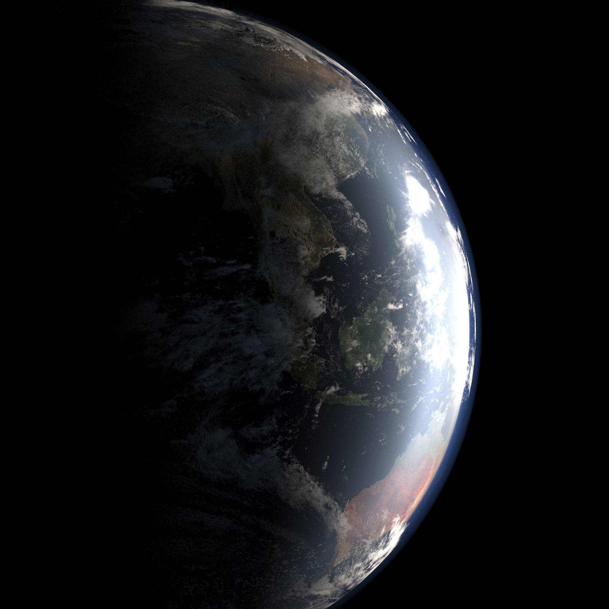 EARTH from space - Low-poly 3D model_6